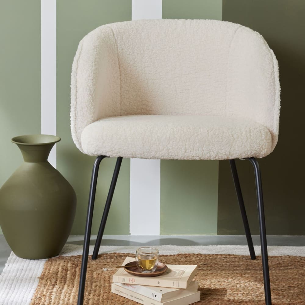 fauteuil bouclette uni