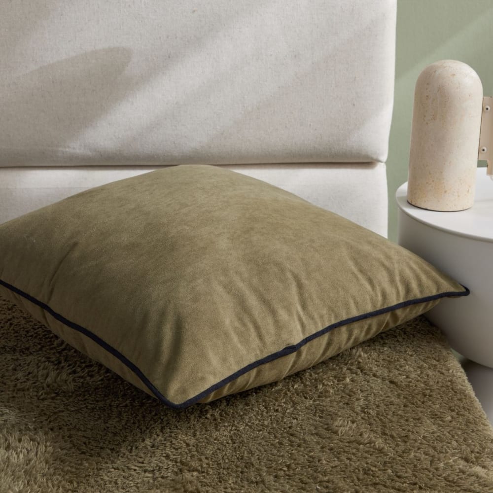 Coussin carré déhoussable uni 45x45 cm vert — vue 3
