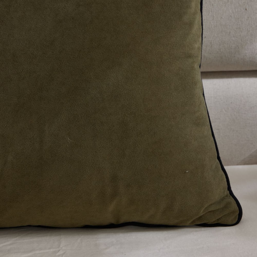 Coussin carré déhoussable uni 45x45 cm vert — vue 4