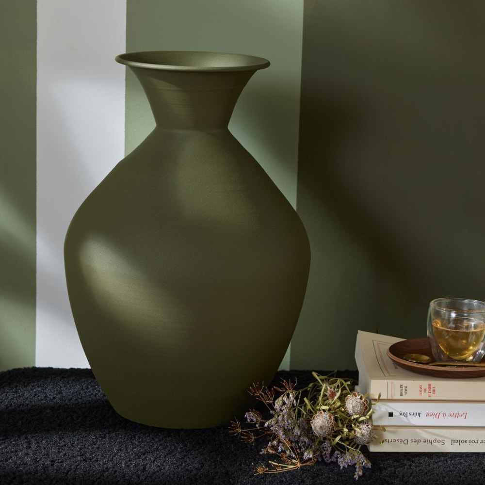 Vase en métal  25x37 cm Vert