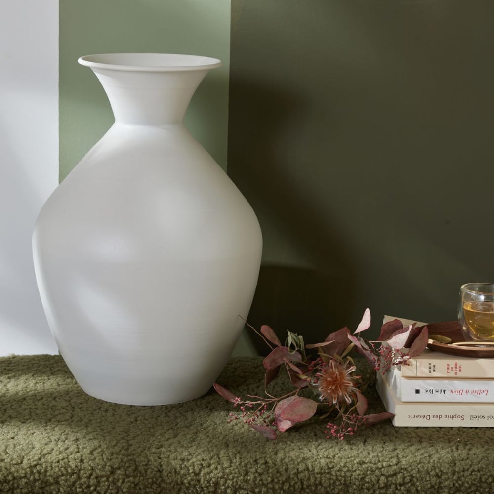 Vase en métal  25x37 cm Blanc