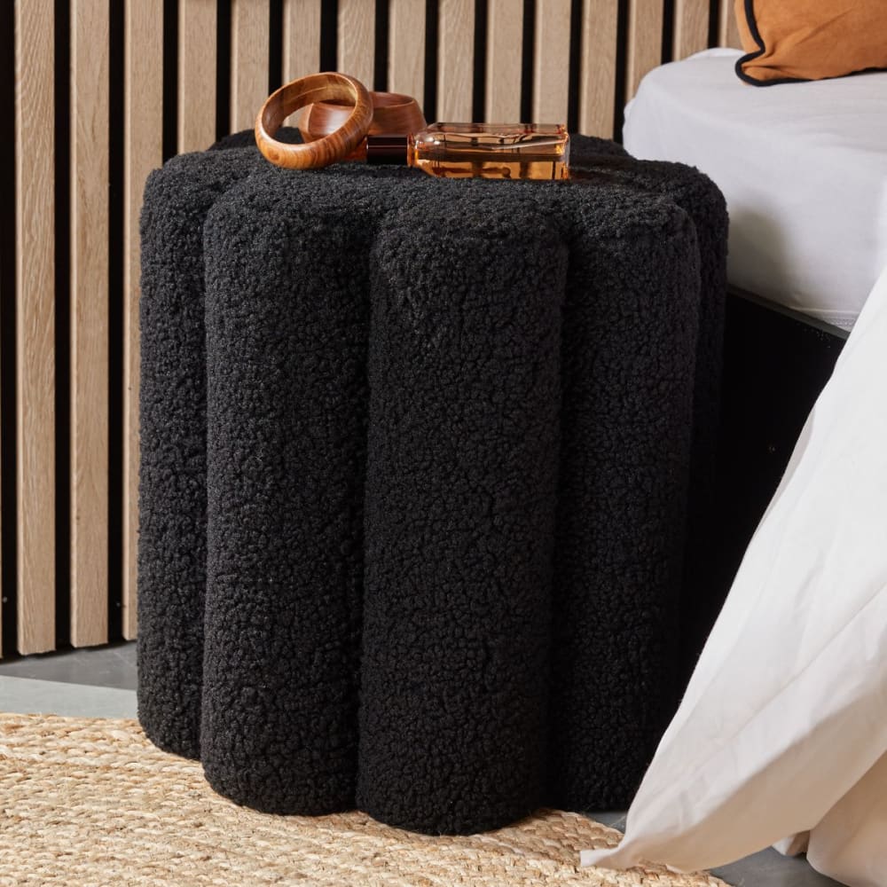 pouf en tissu bouclette