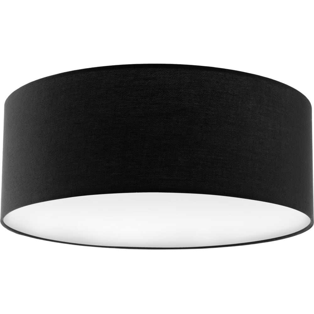 Plafonnier structure en acier abat-jour en textile aspect lin noir