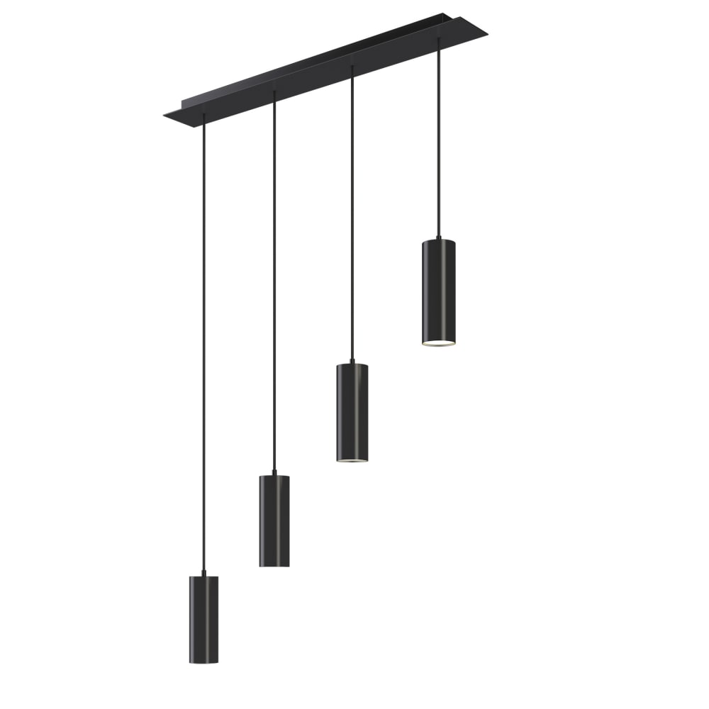 Plafonnier 4 lampes GU10 40 W câbles réglables style industriel
