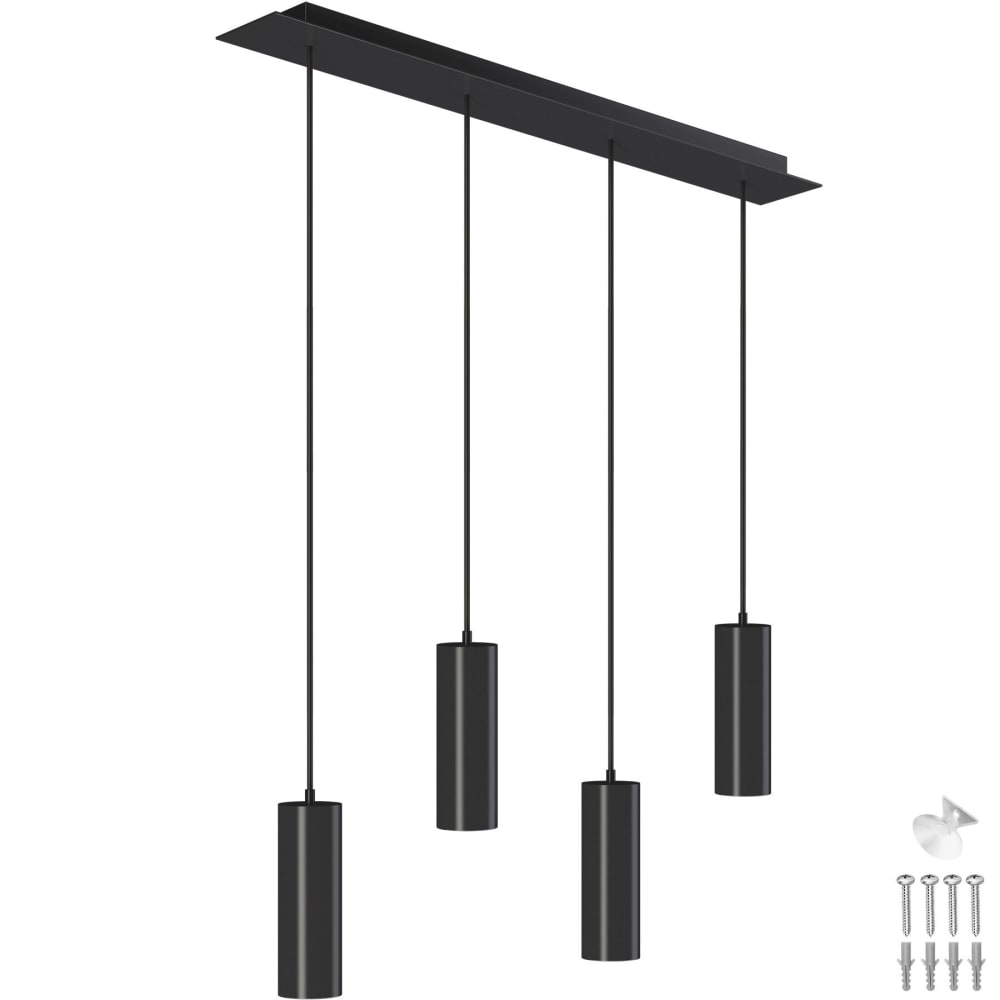 Plafonnier 4 lampes gu10 40 w câbles réglables style industriel — vue 3