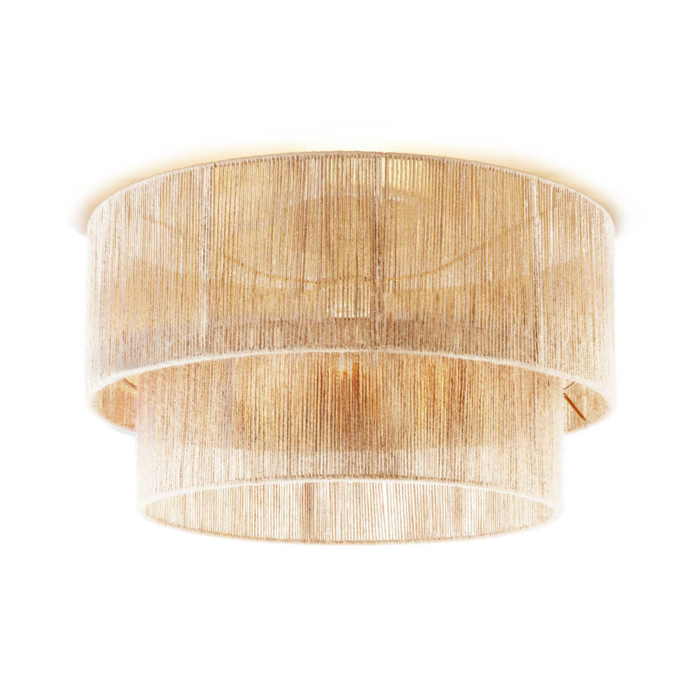 Plafonnier en fibres de jute tressée et acier style bohème 40w — vue 4