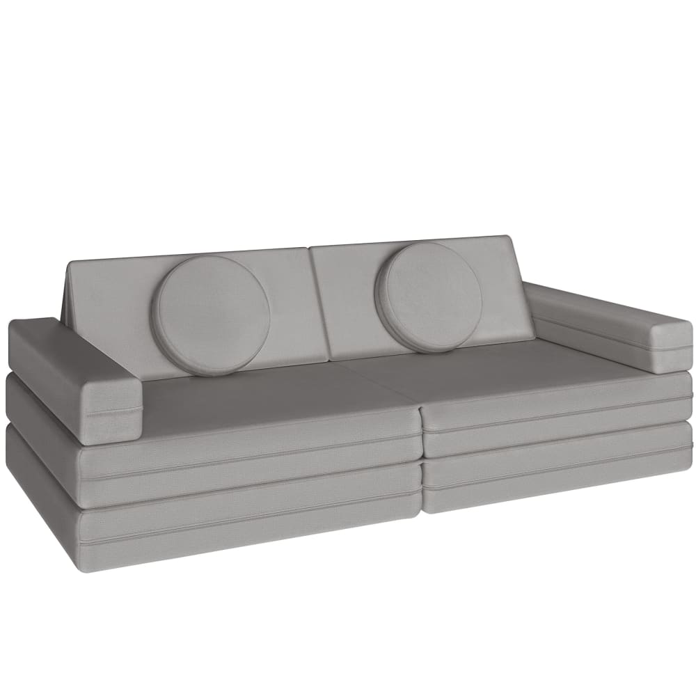 Canapé modulable de jeu 8 pièces avec fonction de couchage gris