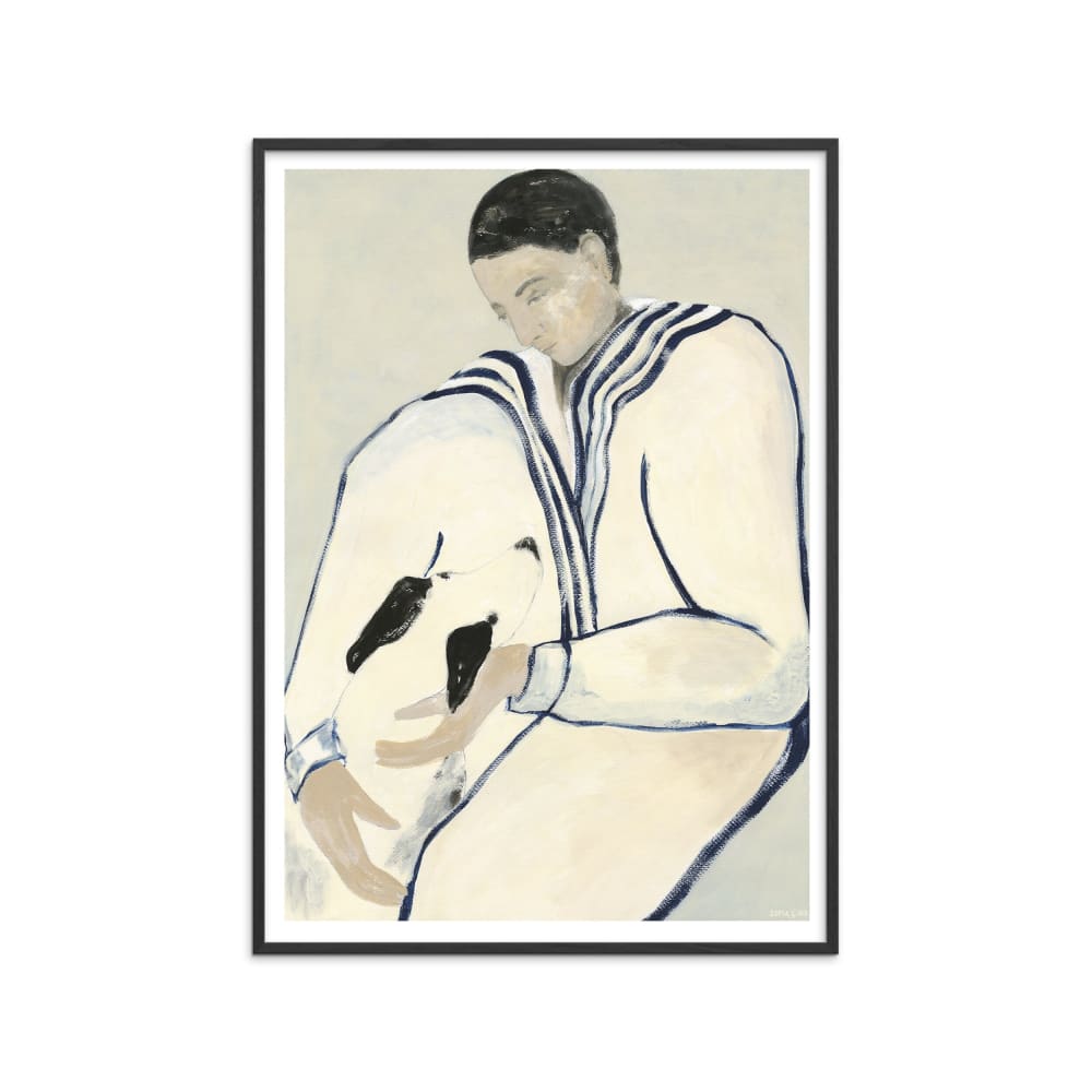 Affiche ''Man and Dog'' Cadre noir - 30x40 cm
