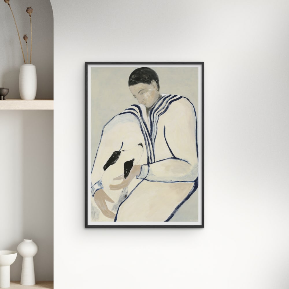 Affiche ''Man and Dog'' Cadre noir - 30x40 cm