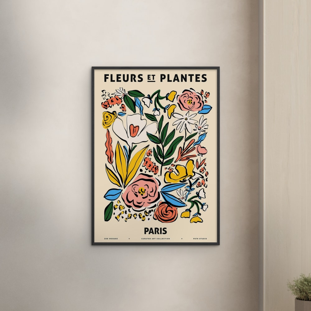 Affiche ''Zoe - Fleurs et Plantes - Paris'' Cadre noir - 70x100 cm