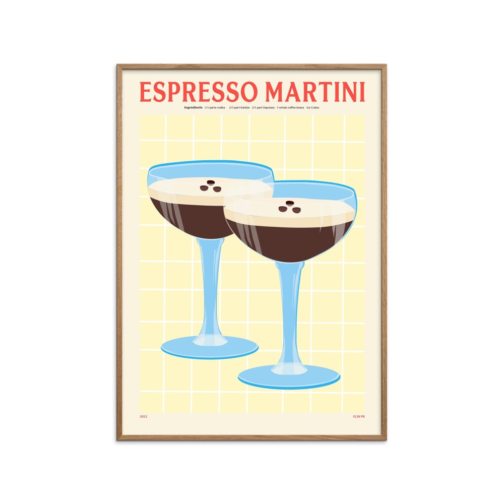 Affiche ''Elin PK - Espresso Martini'' Cadre en Chêne - 70x100 cm