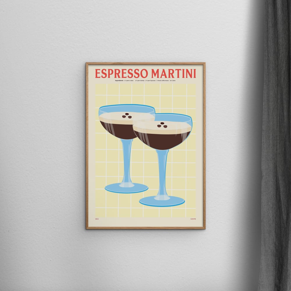 Affiche ''Elin PK - Espresso Martini'' Cadre en Chêne - 70x100 cm