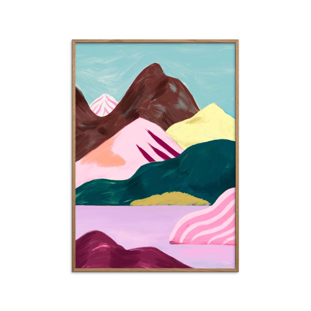 Affiche ''Lilac Lake'' Cadre en Chêne - 70x100 cm