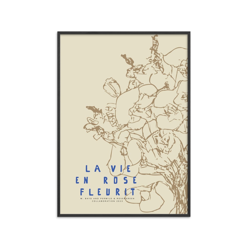 Affiche ''La Vie en Rose - Blue'' Cadre noir - 30x40 cm