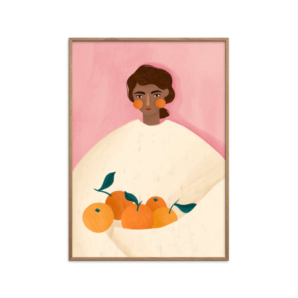 Affiche ''The Woman With the Oranges'' Cadre en Chêne - 50x70 cm