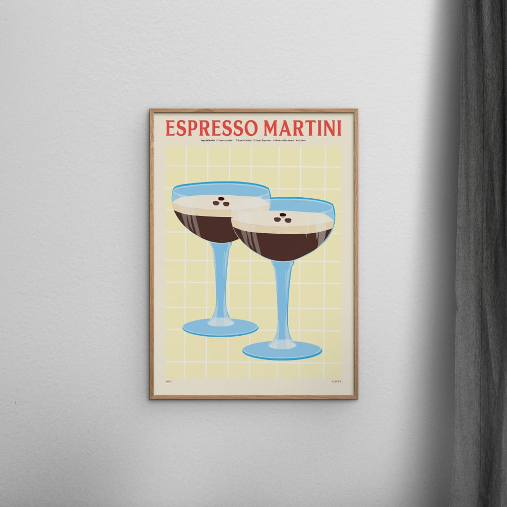 Affiche ''Elin PK - Espresso Martini'' Cadre en Chêne - 50x70 cm