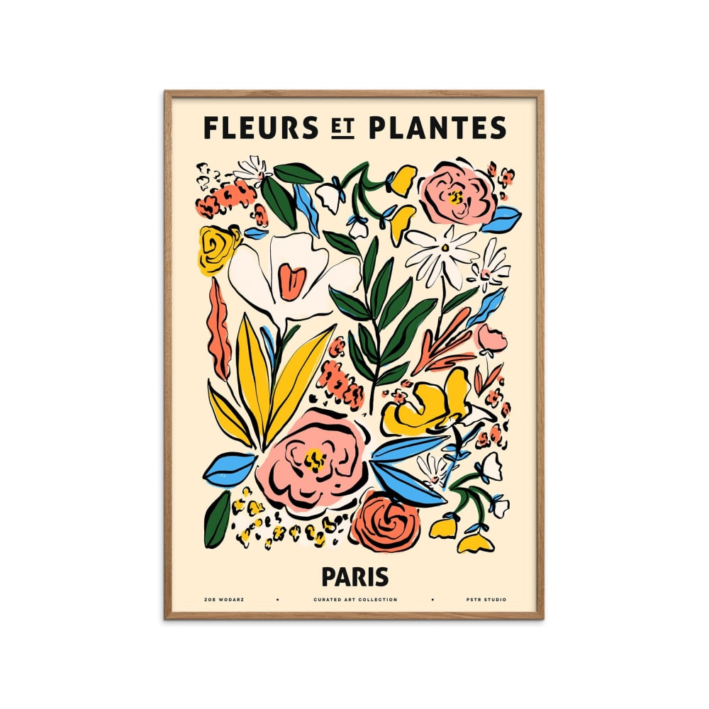 Affiche ''Zoe - Fleurs et Plantes - Paris'' Cadre en Chêne - 30x40 cm