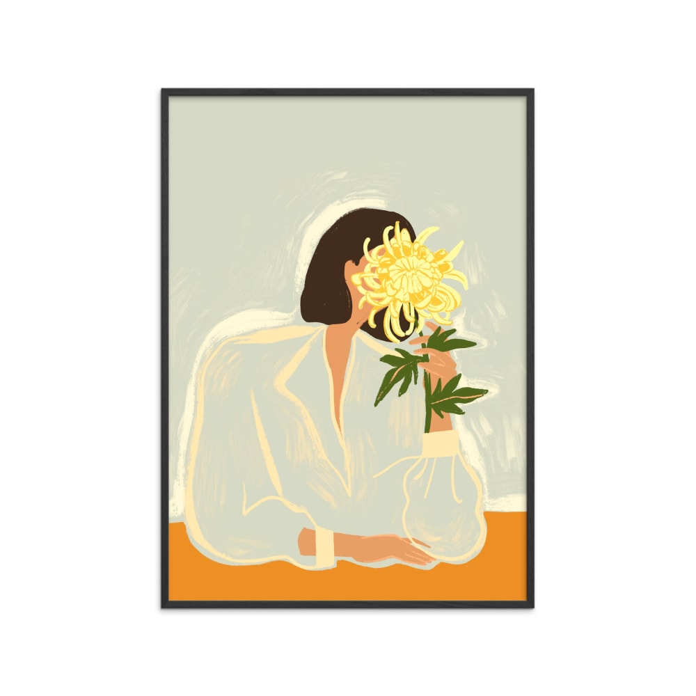 Affiche ''The Crysanthemum'' Cadre noir - 70x100 cm