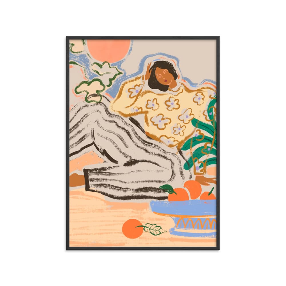 Affiche ''Lazy Days'' Cadre noir - 50x70 cm