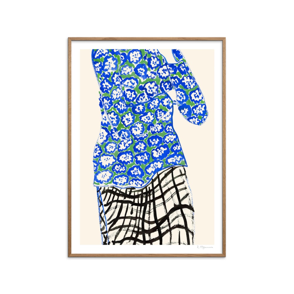 Affiche ''Blue and Green'' Cadre en Chêne - 70x100 cm