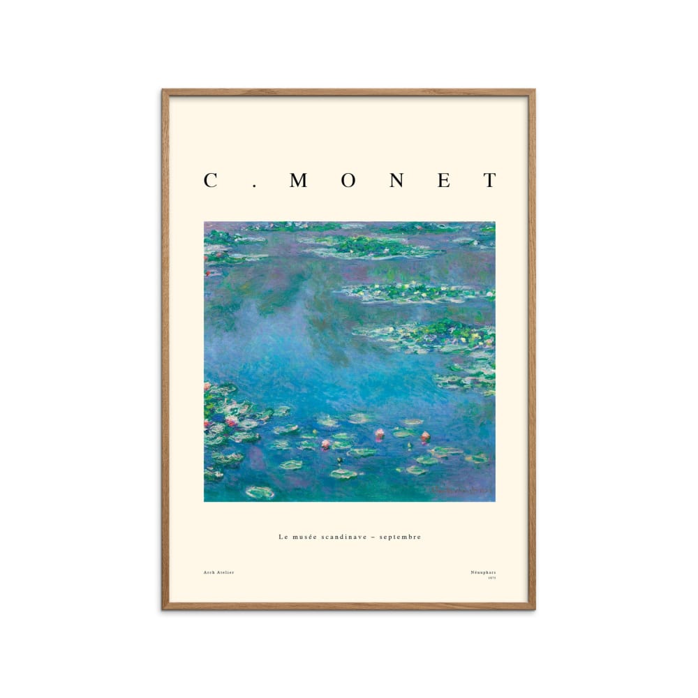 Affiche ''Claude Monet — Nénuphars'' Cadre en Chêne - 70x100 cm