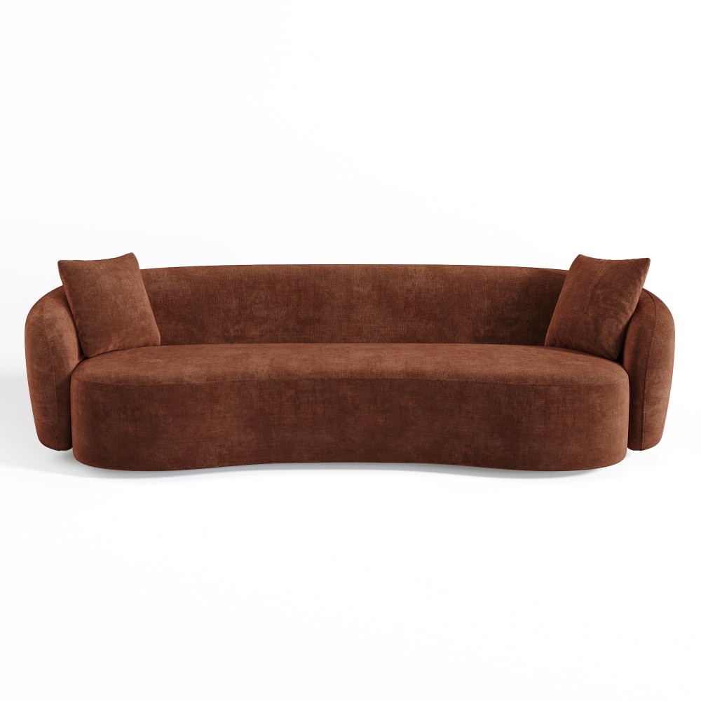 Sia Home Canapé 3 places en velours gaufré terracotta Orange