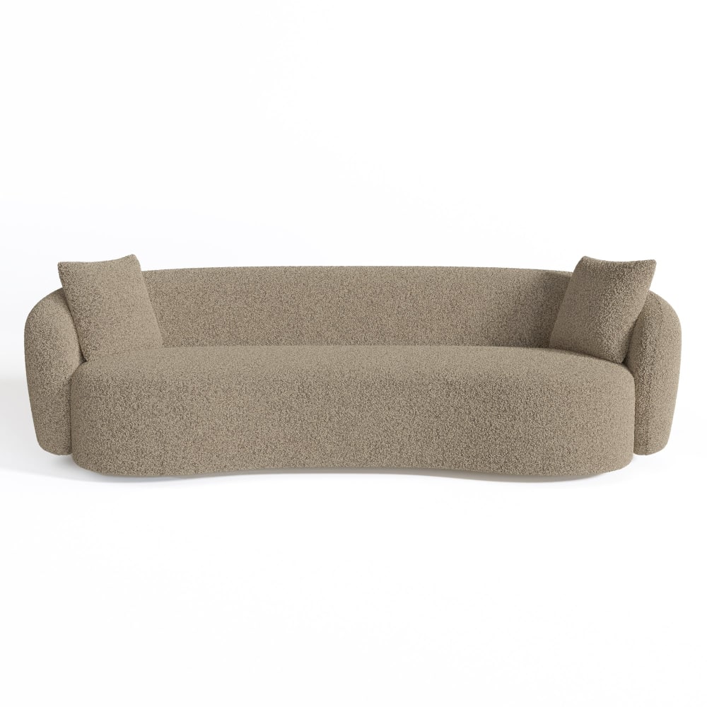 Canapé 3 places en tissu bouclette beige