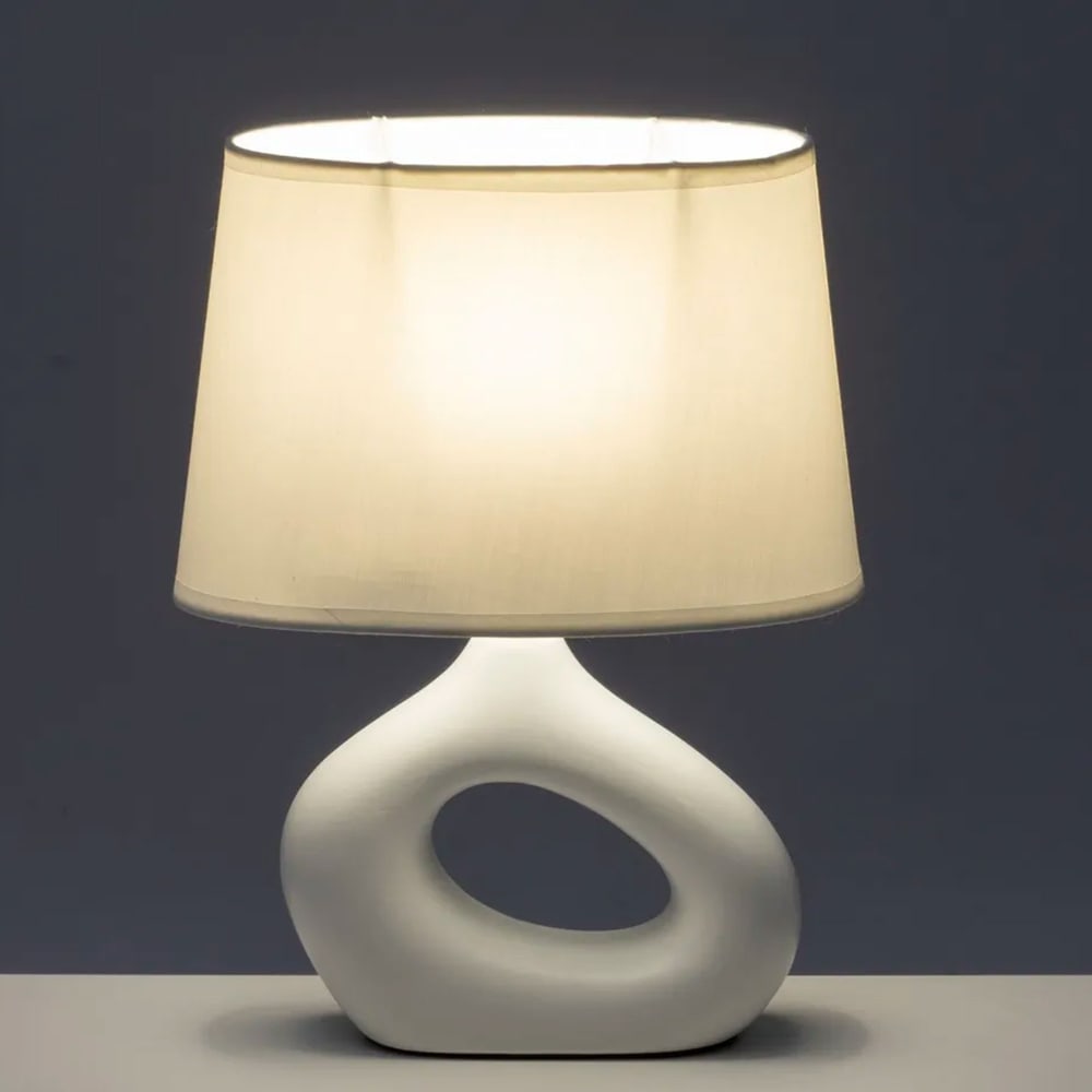 Lampe à poser céramique blanche 23x13x30cm — vue 3