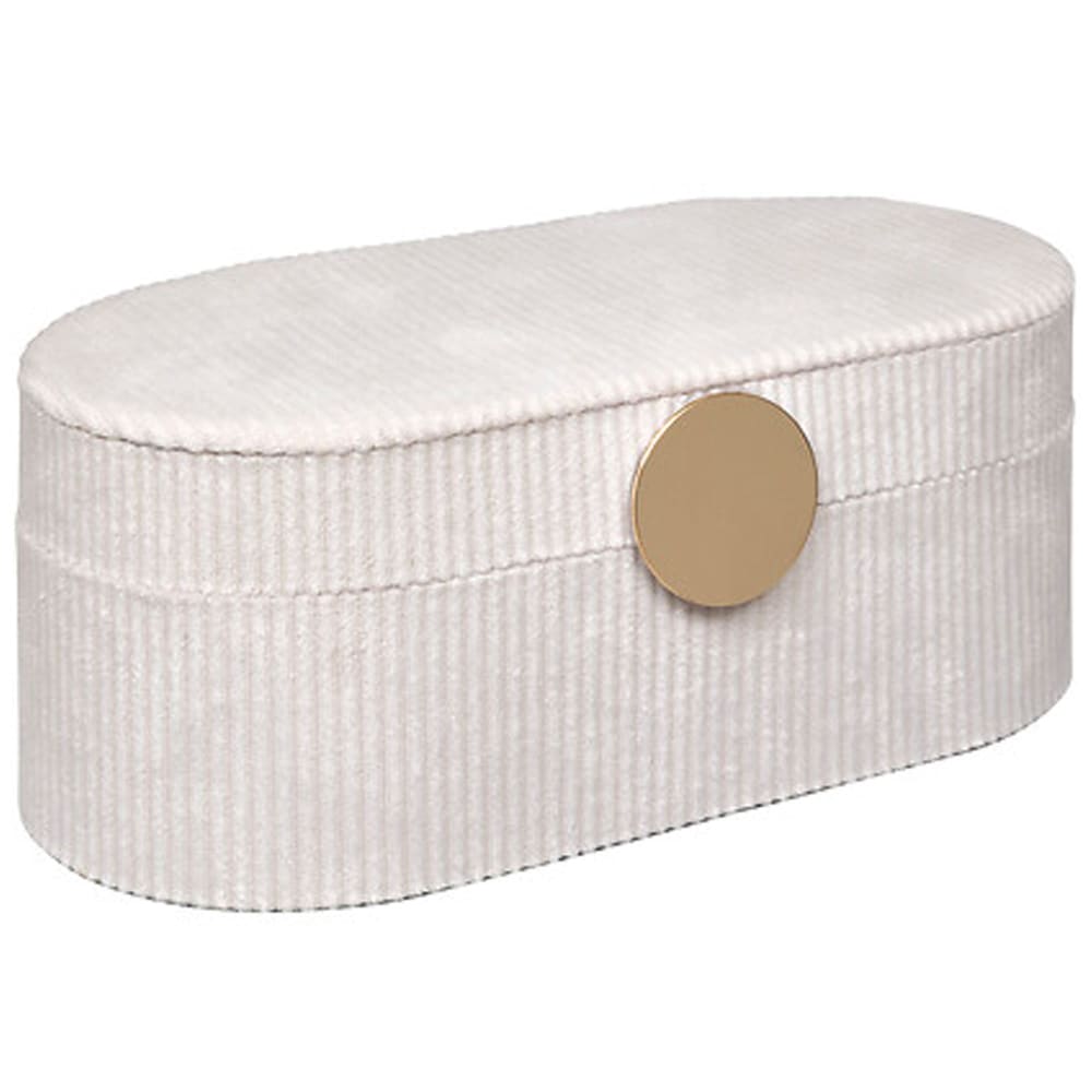 Boîte à bijoux de voyage velours côtelé blanc 13x10x25.5cm — Beyit