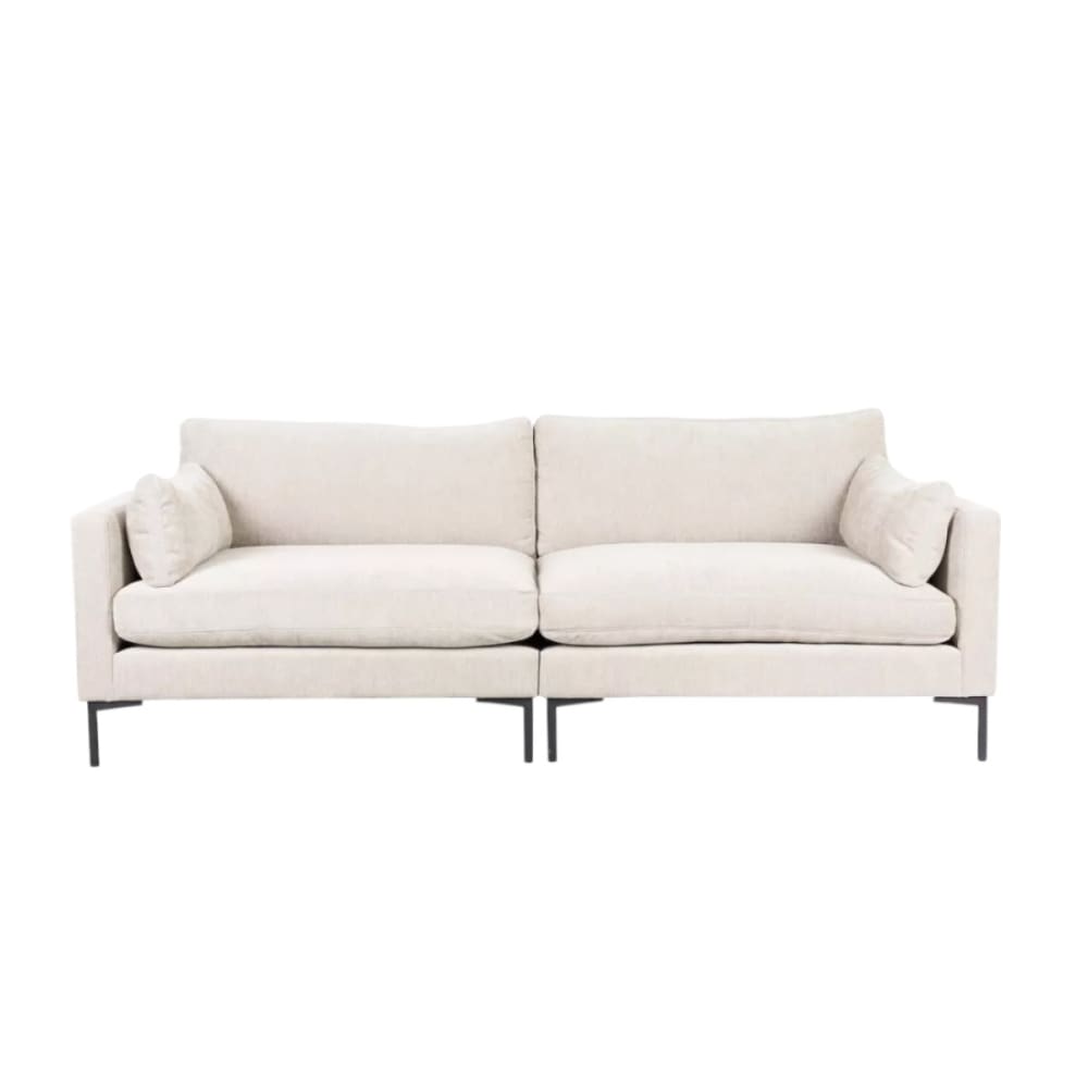 Canapé 3 places en tissu blanc crème