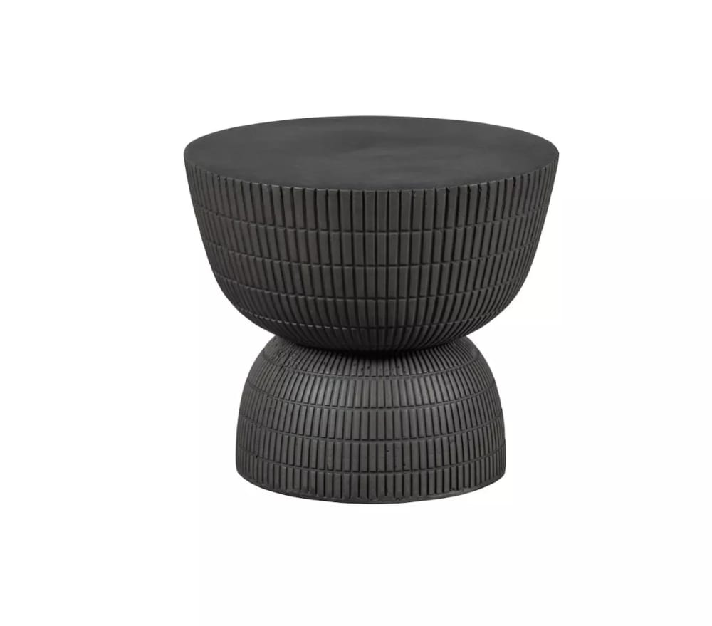 WOOOD Runder Couchtisch in Betonoptik aus Fiberglas D40 style exotic Braun Terrakotta