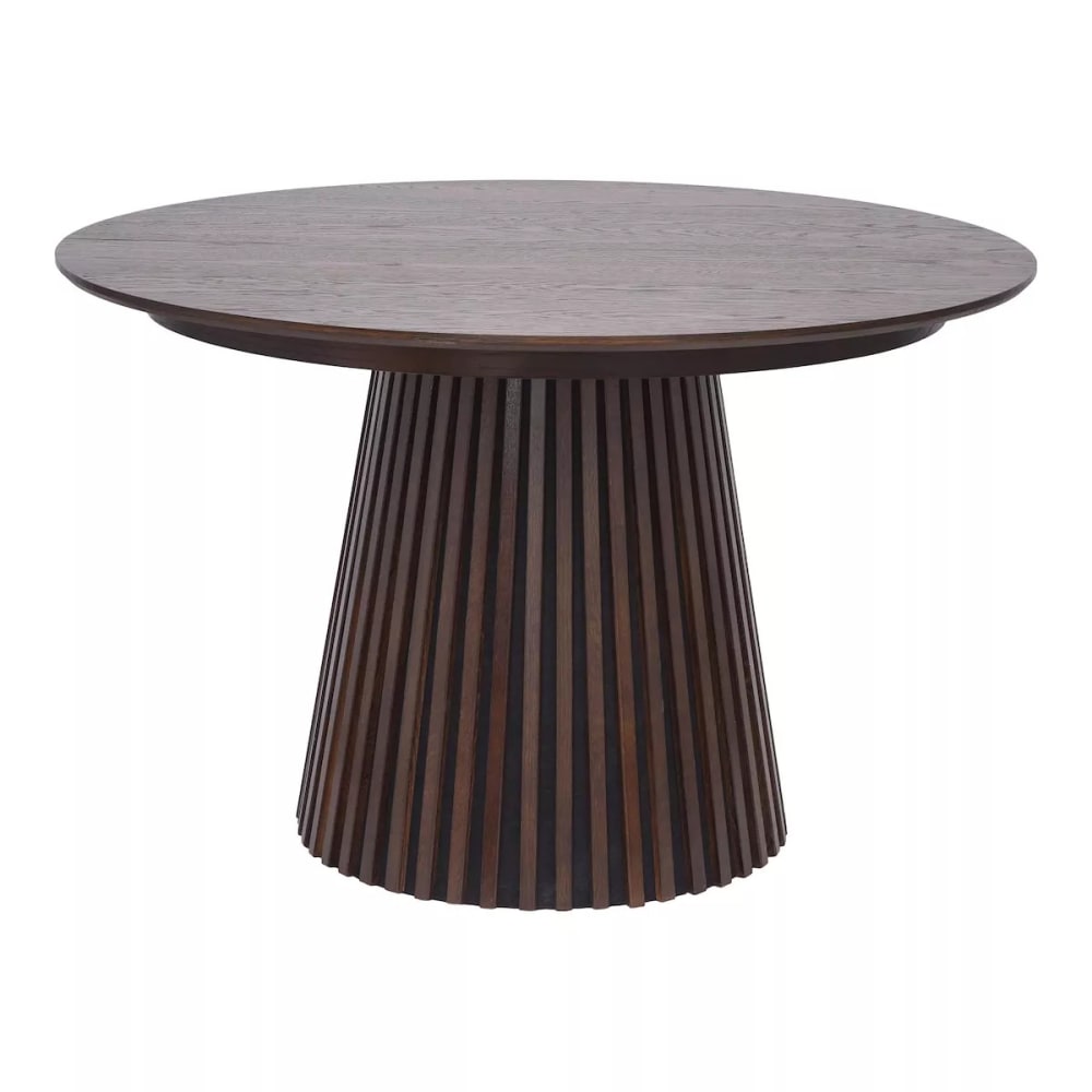Table ronde extensible en bois brun