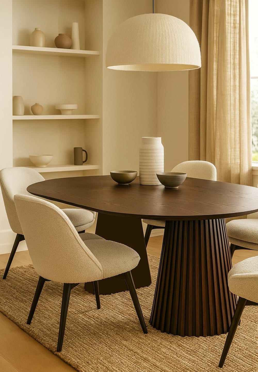 Table ronde extensible en bois brun - Maisons du Monde