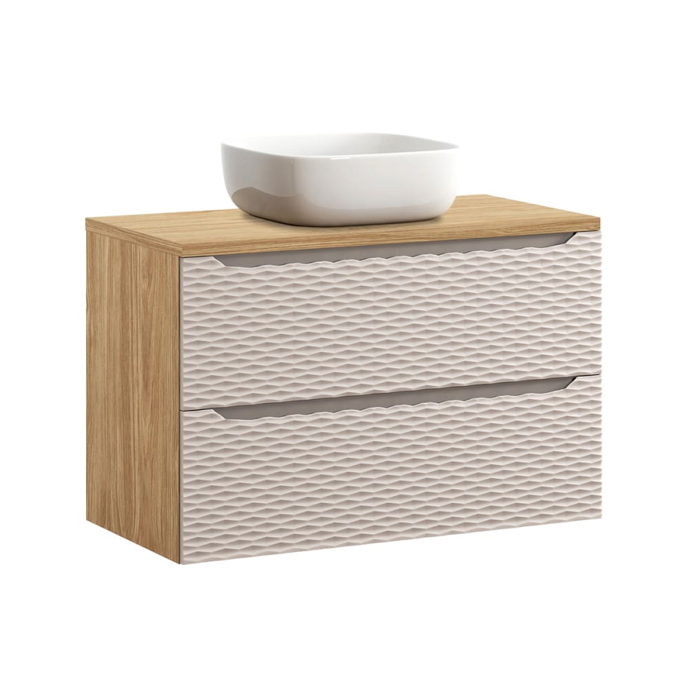 Meuble vasque 90cm stratifiés beige