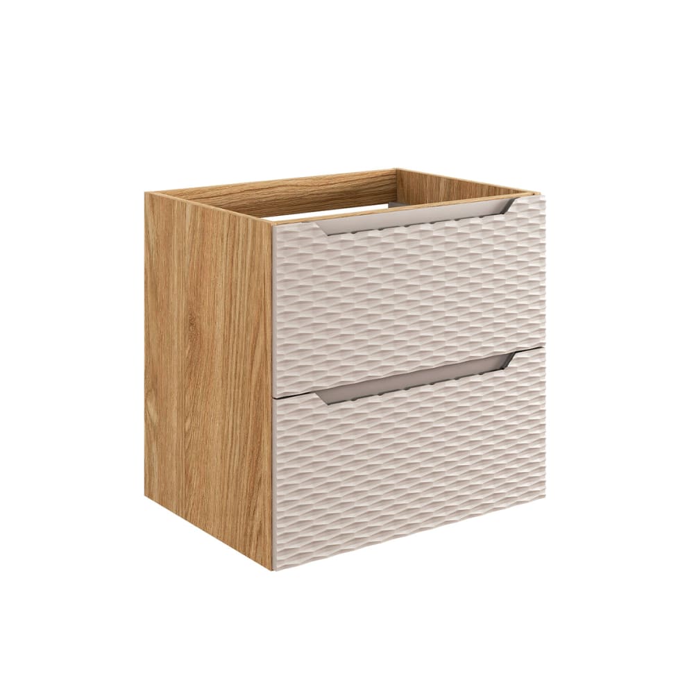 Petits meubles Waschtischunterschrank 60cm Melamin Beige und Holz Beige Spanplatte