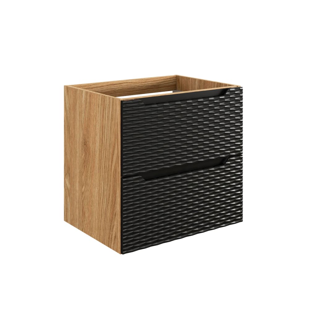 Petits meubles Waschbeckenunterschrank 60cm Melamin Schwarz und Holz Schwarz Spanplatte