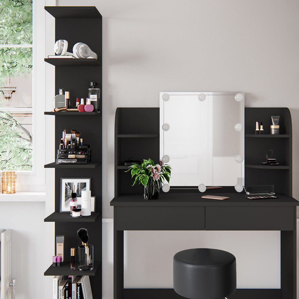 Étagère ouverte Noire 30x190 cm