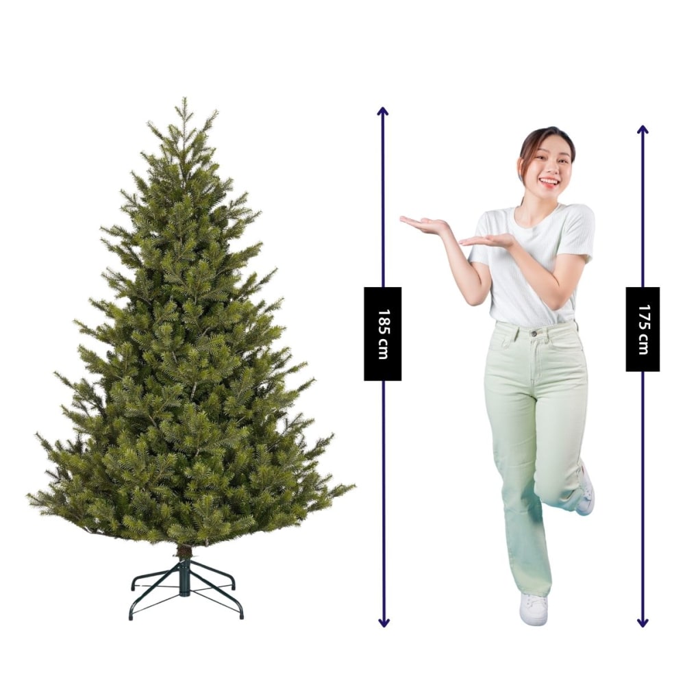 Sapin de noël artificiel vert plastique h185xl130xl130cm - Maisons du Monde