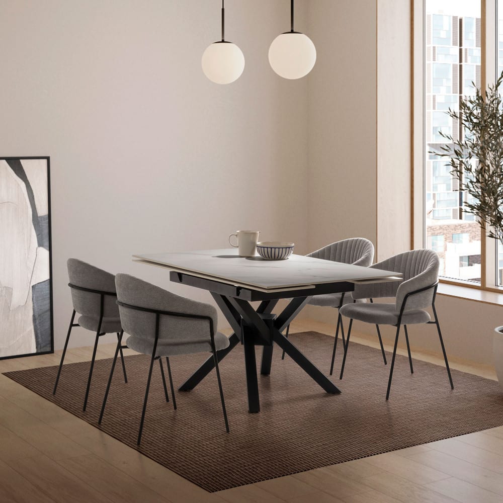 Großer ausziehbarer quadratischer Tisch für 6/8 Personen, 150x76