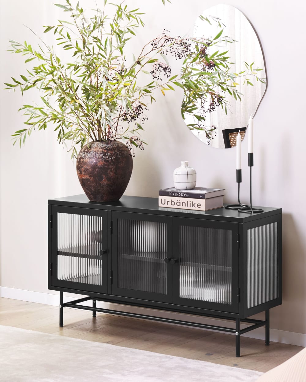 Vitrine aus Stahl 64cm, schwarz - Maisons Du Monde