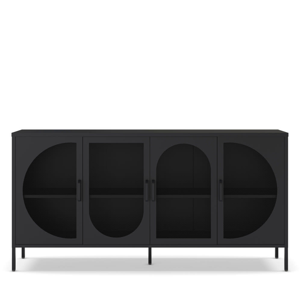 Buffet 4 portes en métal L160cm - Noir