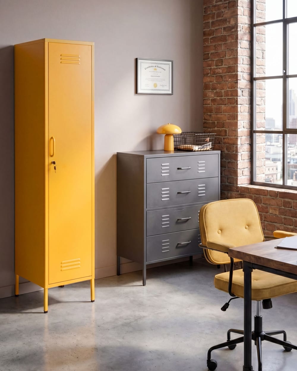 Büroschrank aus Metall, gelb - Maisons Du Monde