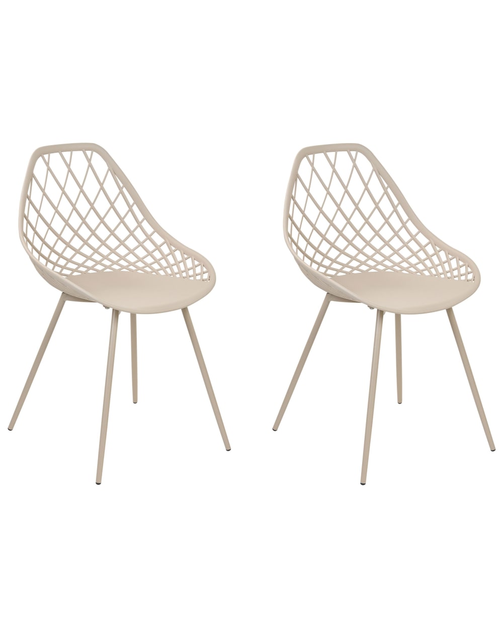 Beliani Esszimmerstuhl 2er Set aus Kunststoff, beige style modern - Pvc - Polyvinlychlorid