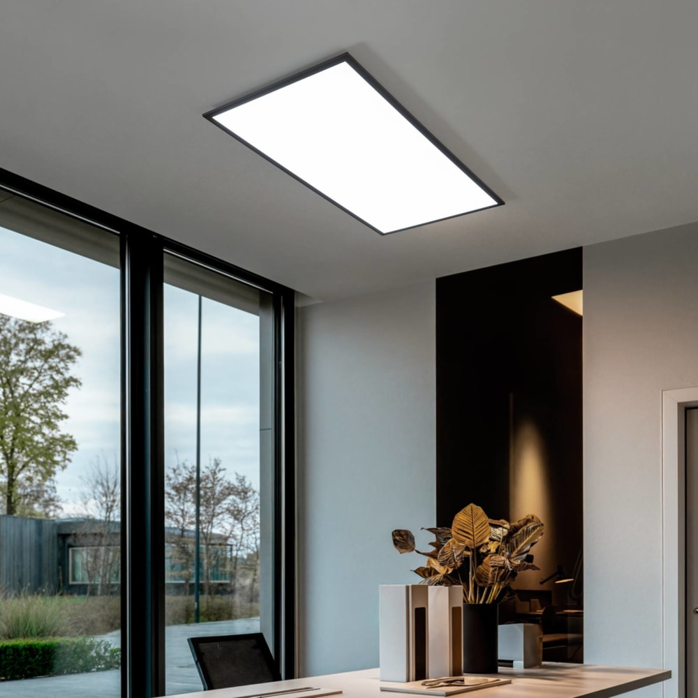 Lindby LED Panel aus Aluminium, schwarz style modern - Aluminium