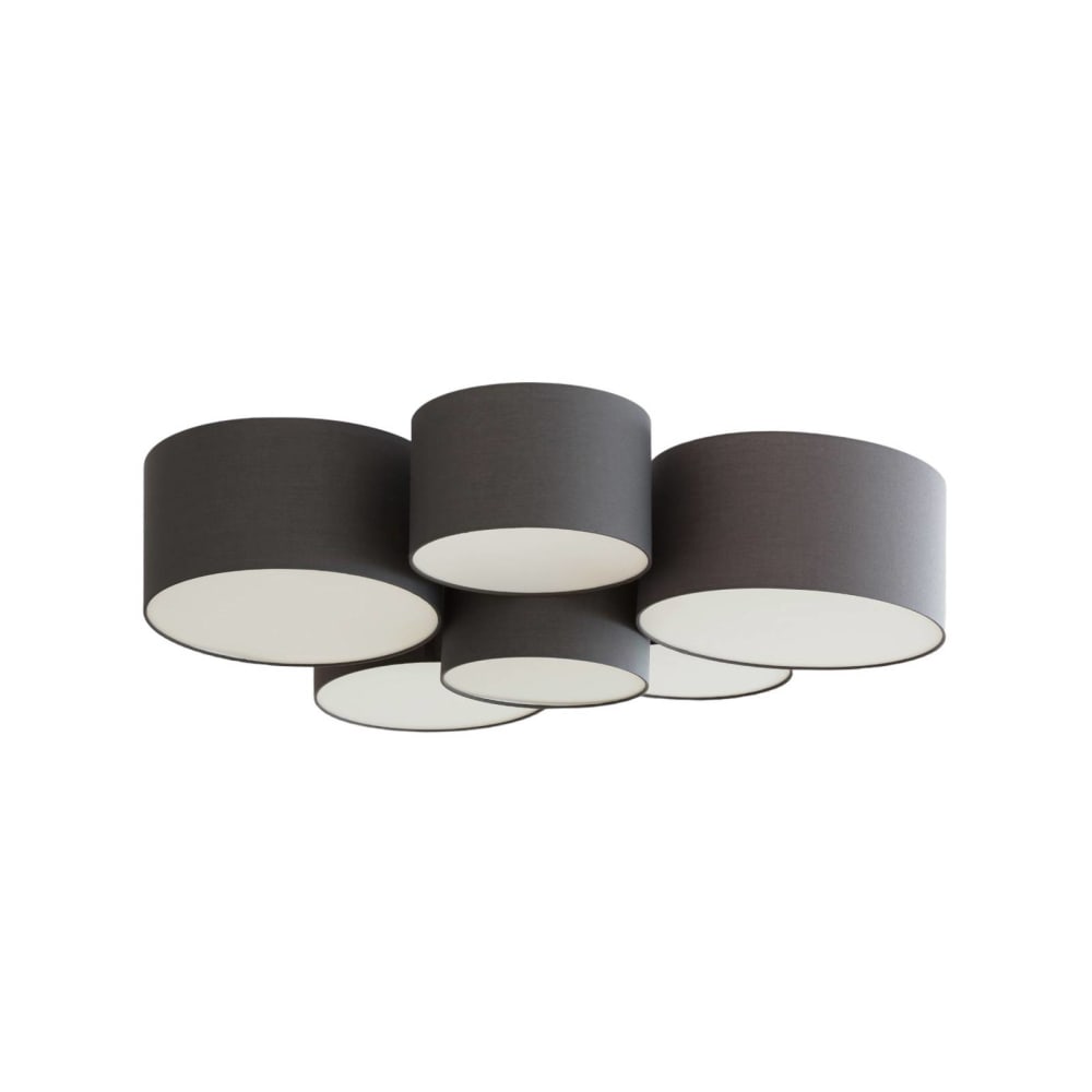 Lindby Deckenlampe aus Textil, schwarz style modern - Stoff
