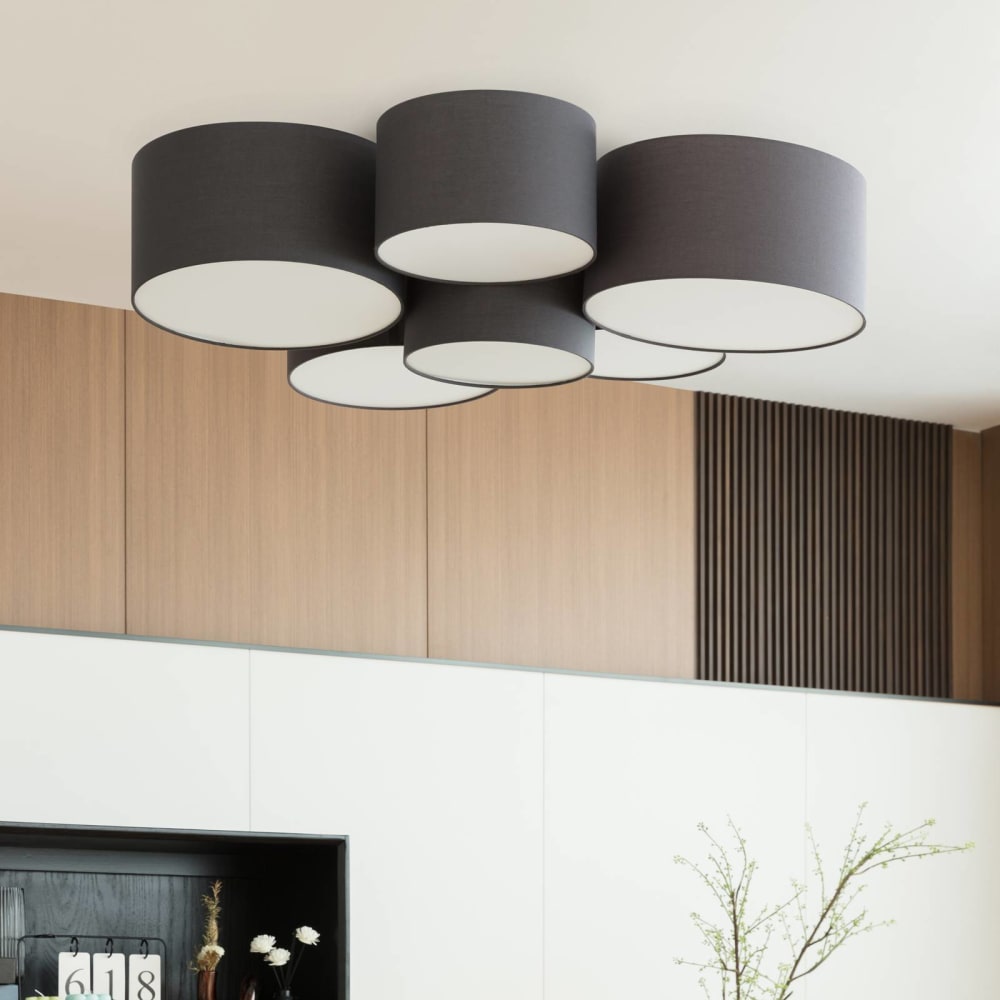 Deckenlampe aus Textil, schwarz - Maisons Du Monde