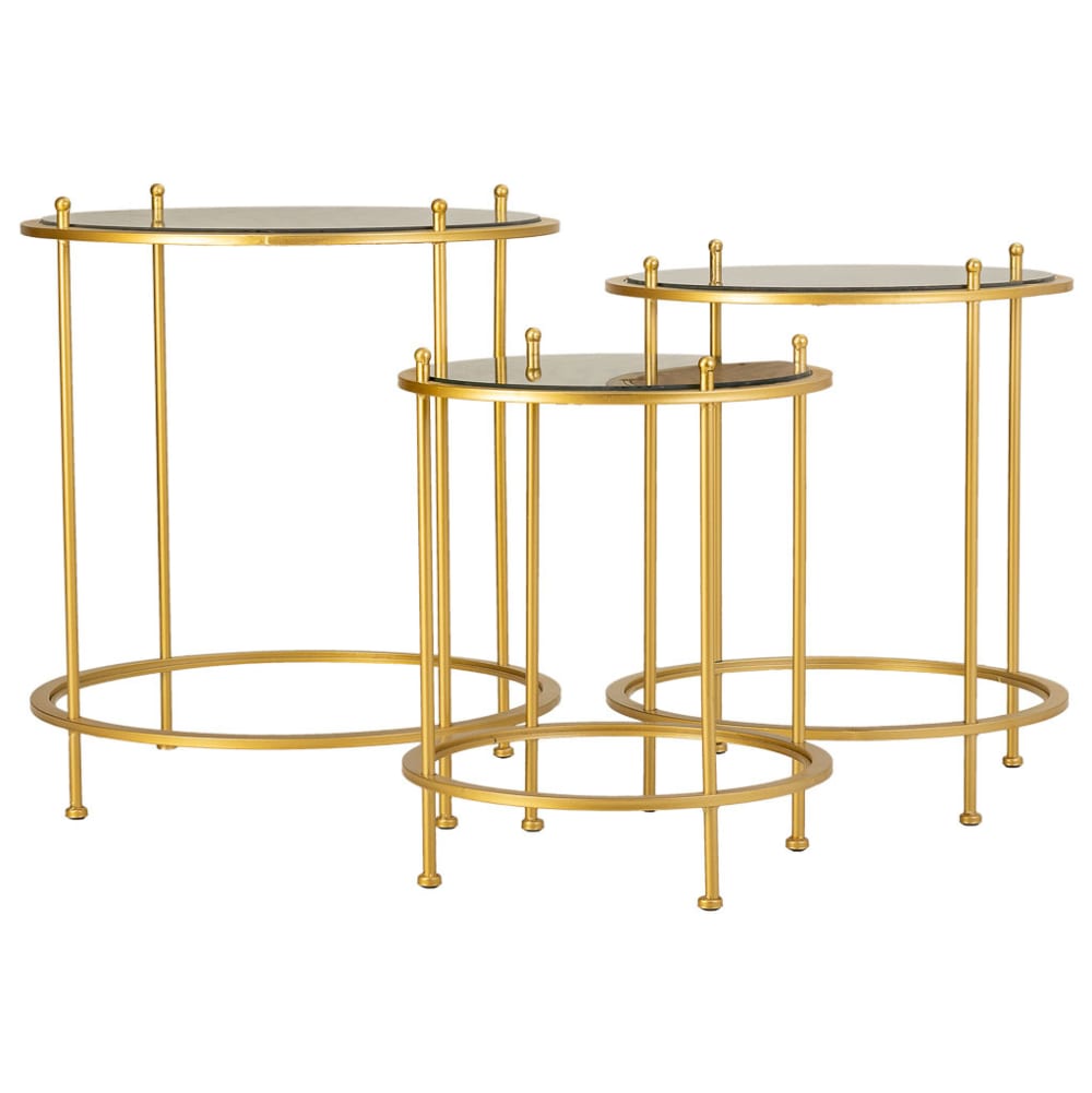 3er Set Beistelltische, Maße: 140x53x60h cm, verg. - Maisons Du