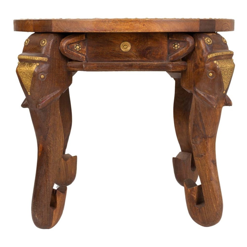Couchtisch aus Holz und Metall, 52x52x40, braun - Maisons Du