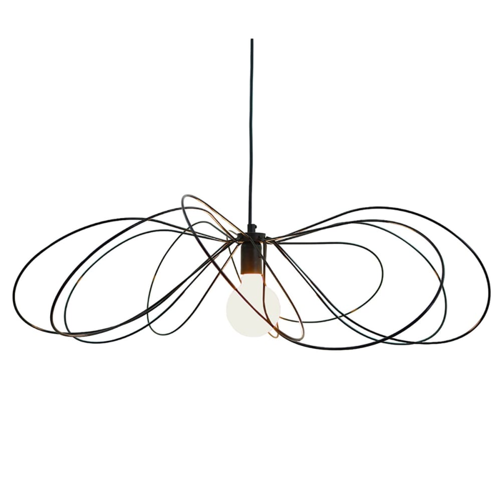 Suspension filaire métal noir D.80cm