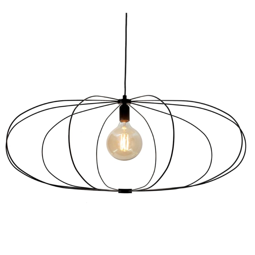 Suspension filaire ovale noir D.90cm